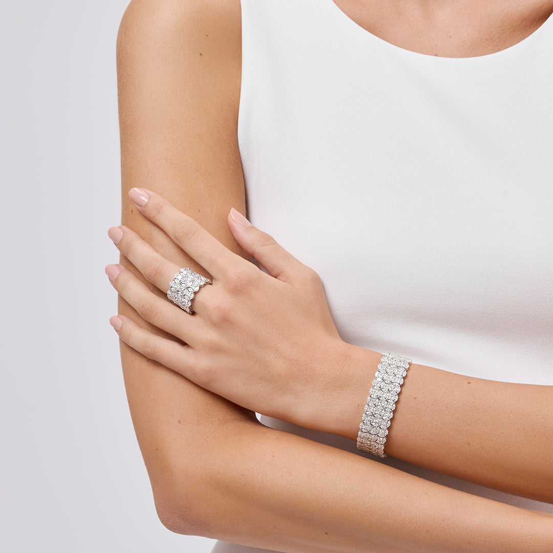 Gioiello in oro bianco Bracciale Diade in oro bianco con diamanti Panerai