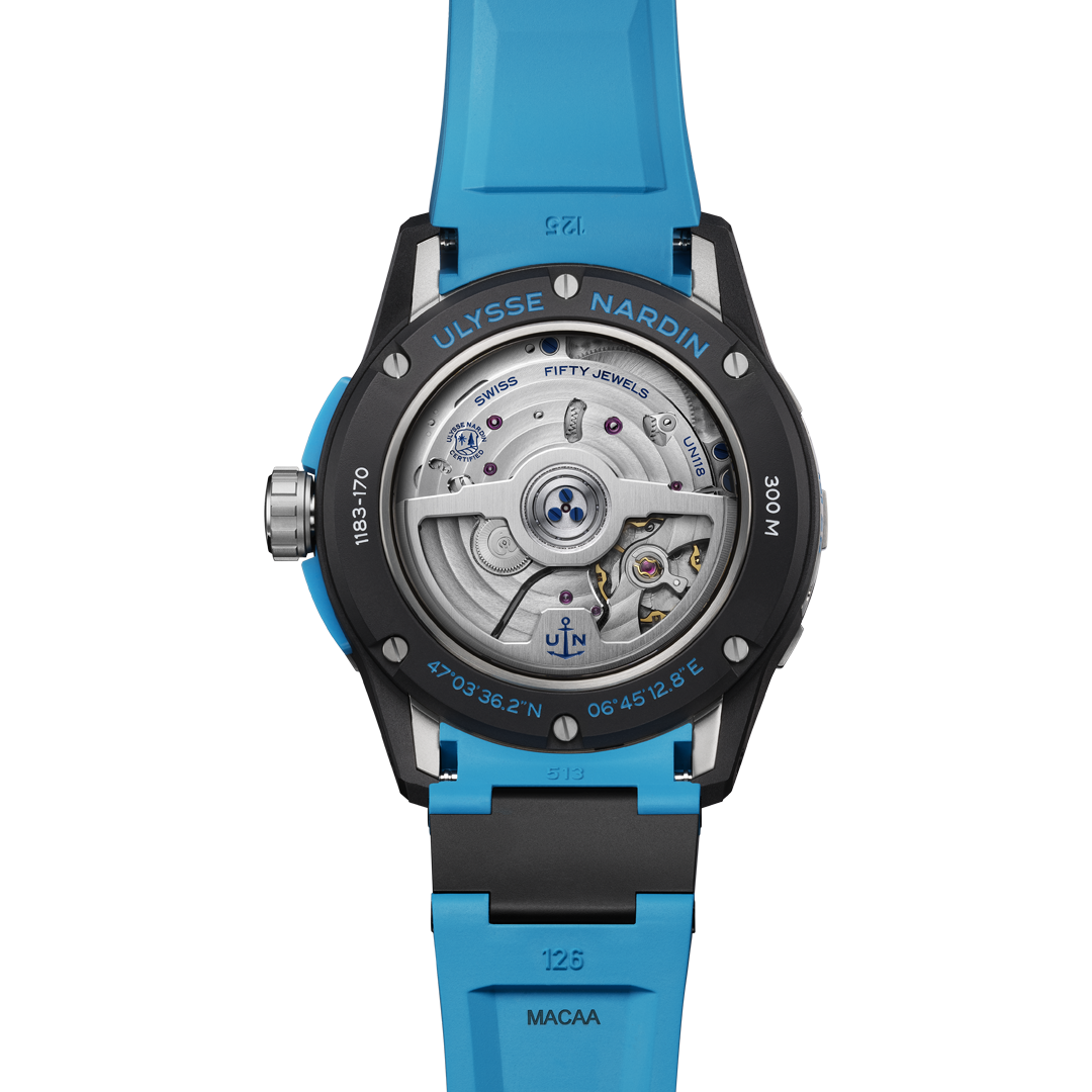 Watch in steel Diver Net Azure Ulysse nardin