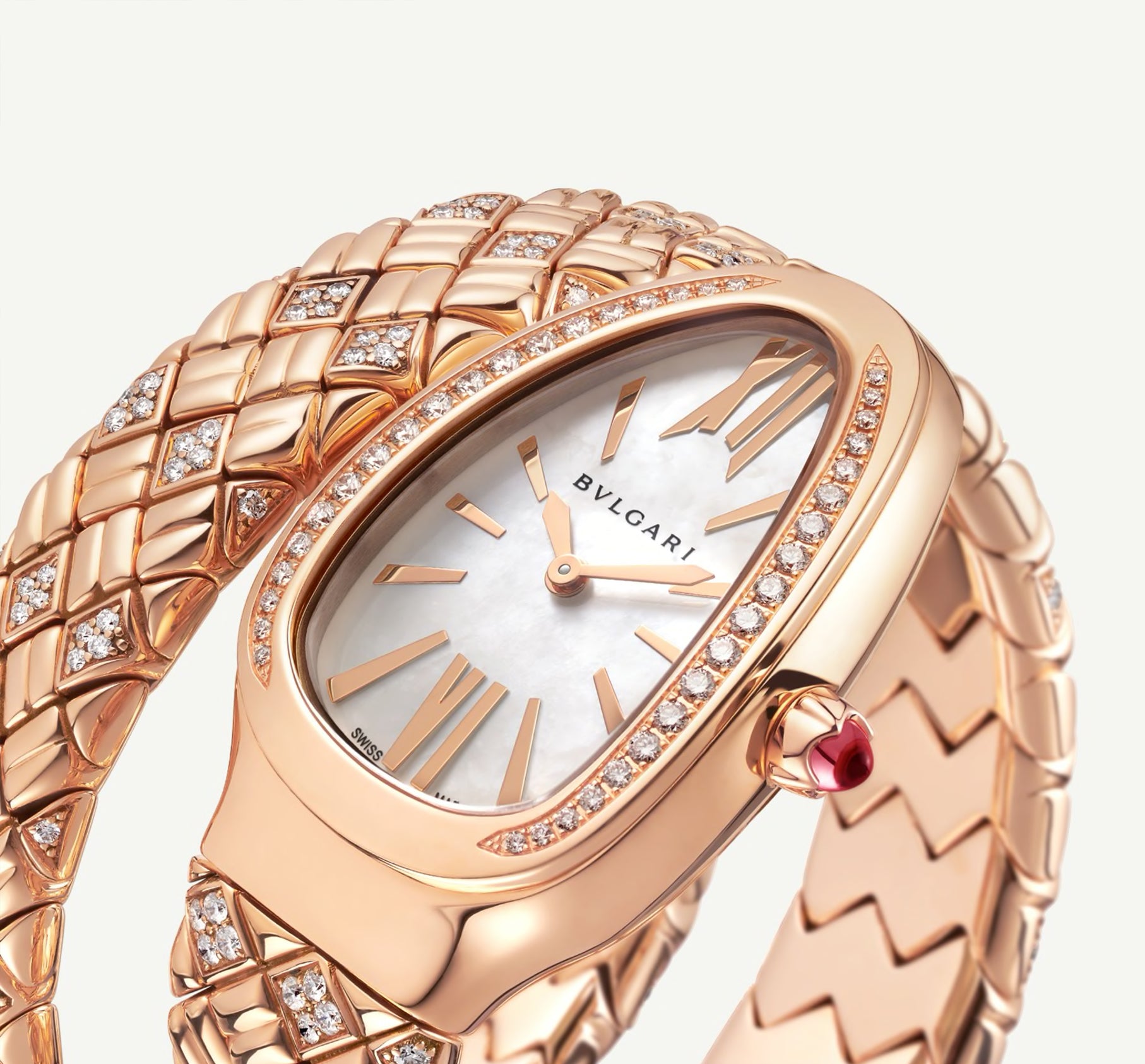 Watch in rose gold Serpenti Spiga Bulgari