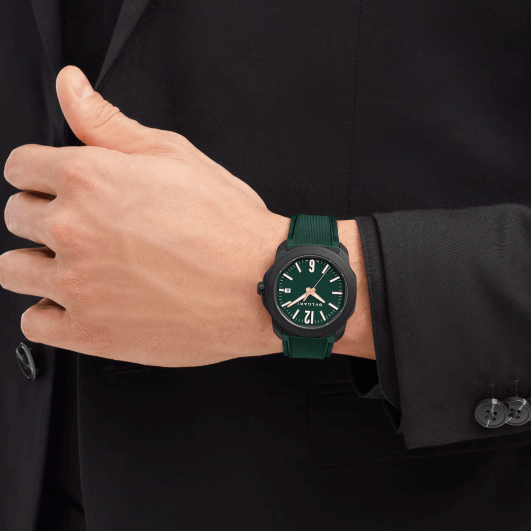 Watch in dlc-coated steel Octo Roma Bulgari