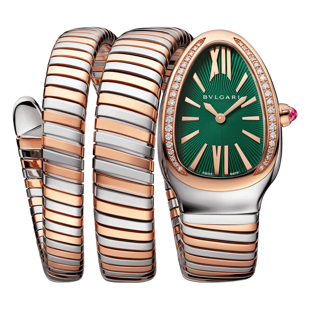 Watch in steel and rose gold Serpenti Tubogas Bulgari