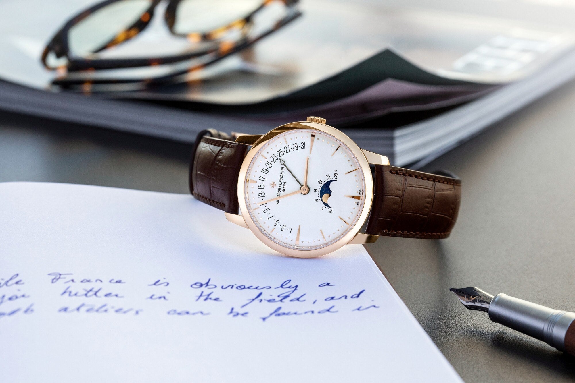 Watch in rose gold Patrimony Moon Phase Retrograde Date Vacheron constantin