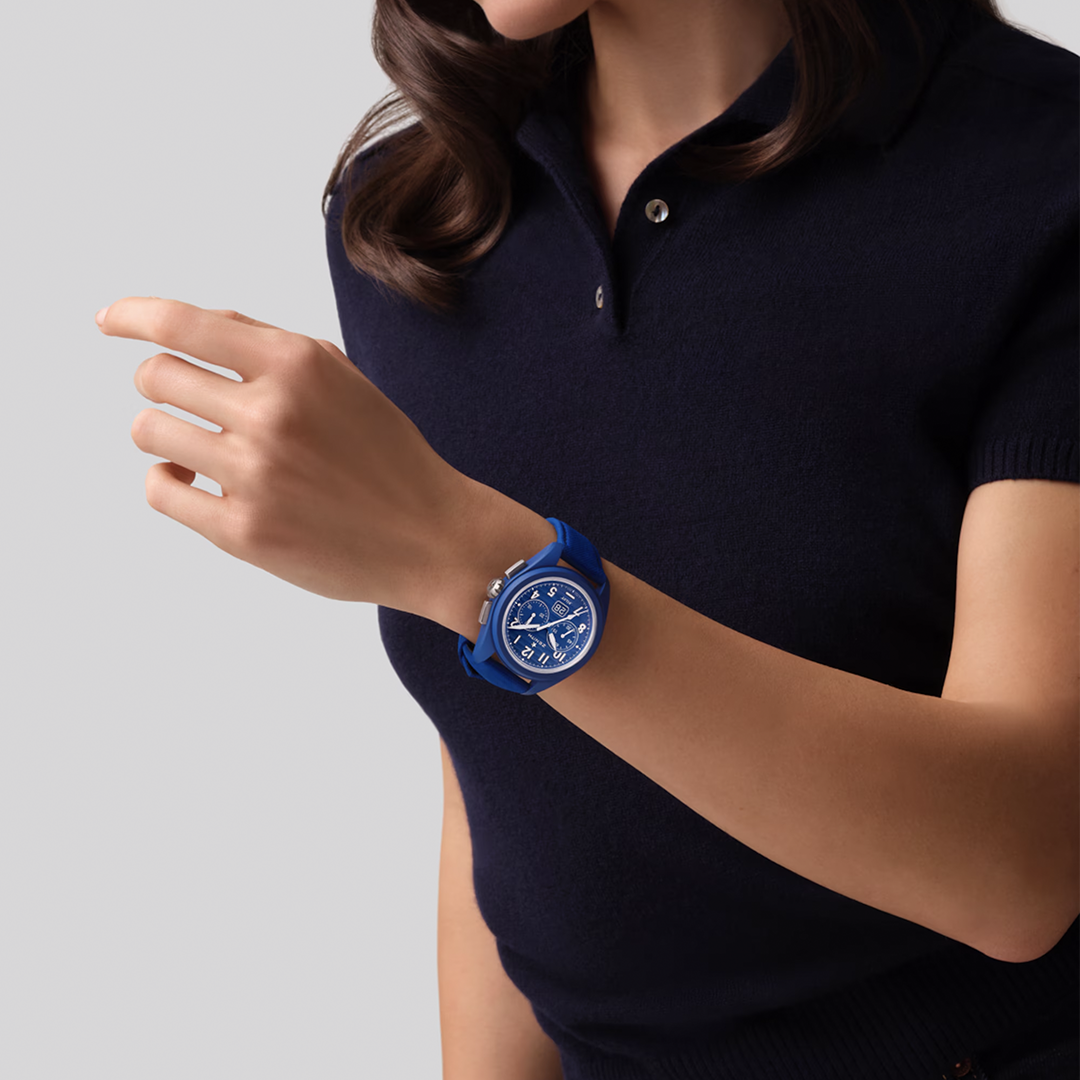 Watch in blue ceramic Pilot Big Date Flyback - 160° Anniversary Edition Zenith