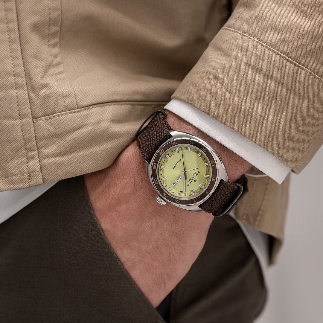 Orologio in acciaio American Classic Pan Europ Day Date Auto Hamilton