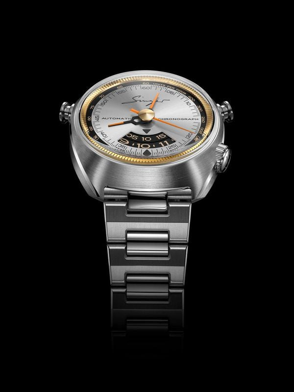 Watch in steel 1969 Sunray Chronograph Singer