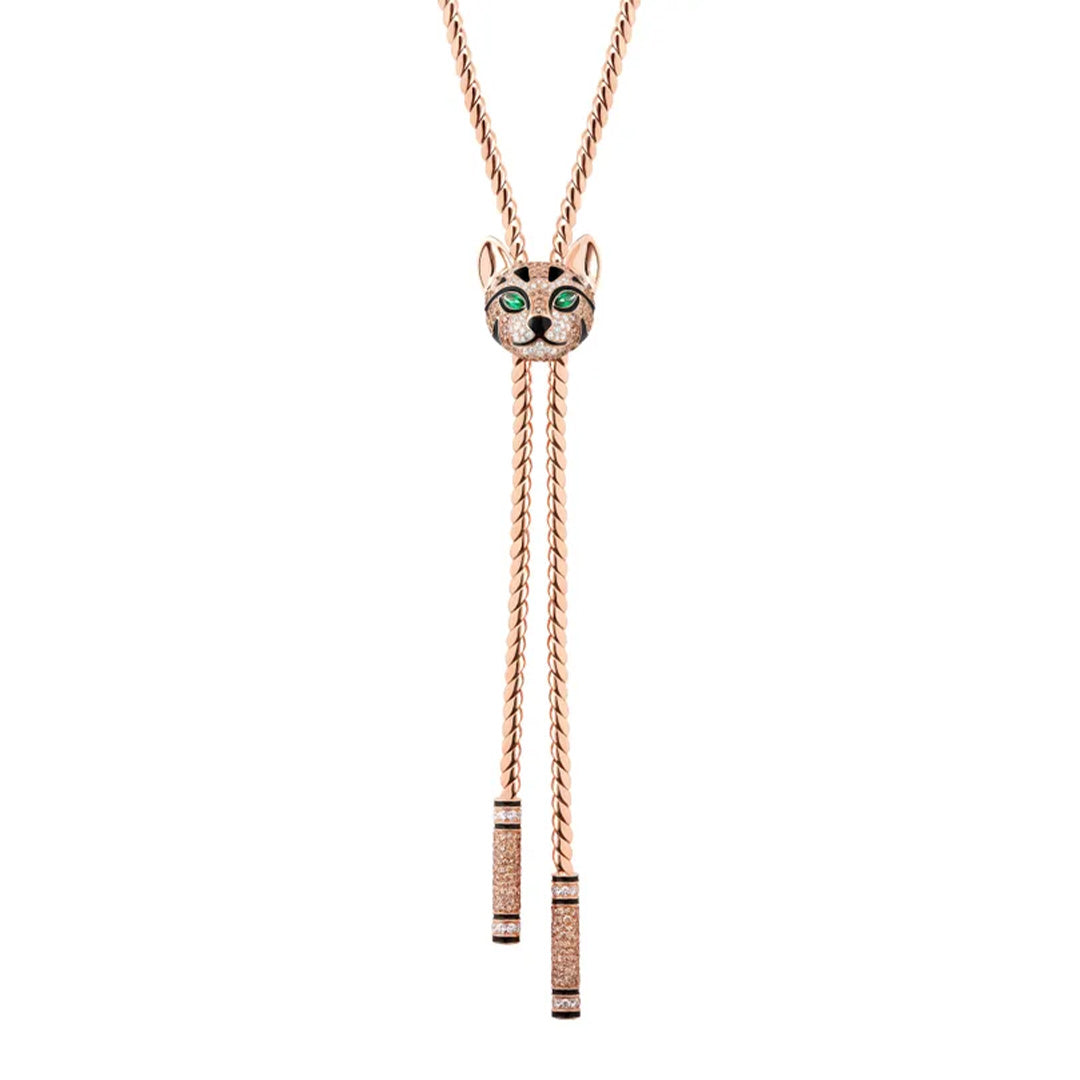 Gioiello in rose gold Fuzzy, the Leopard Cat Necklace Boucheron