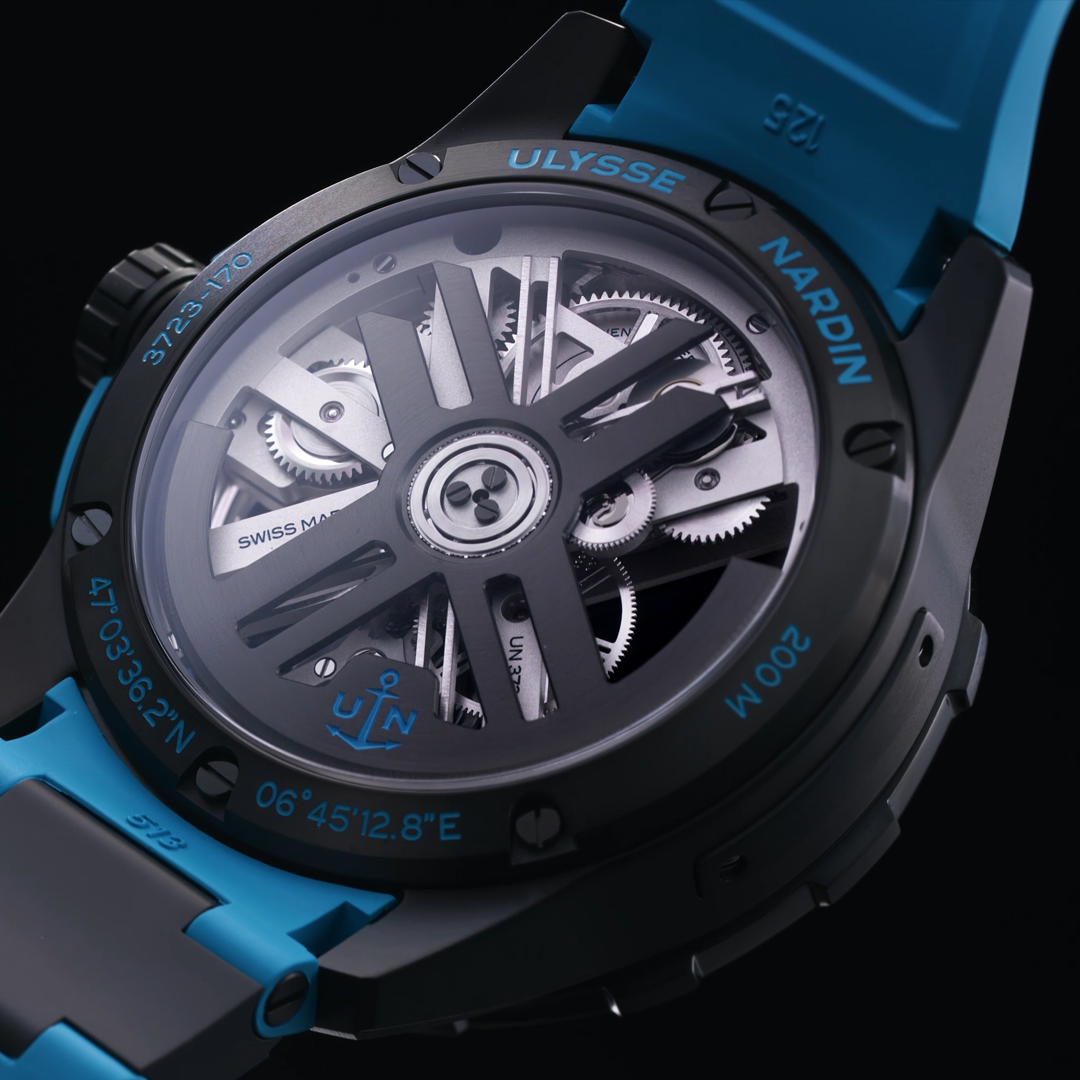 Watch in titanium Diver X Skeleton Azure Ulysse nardin