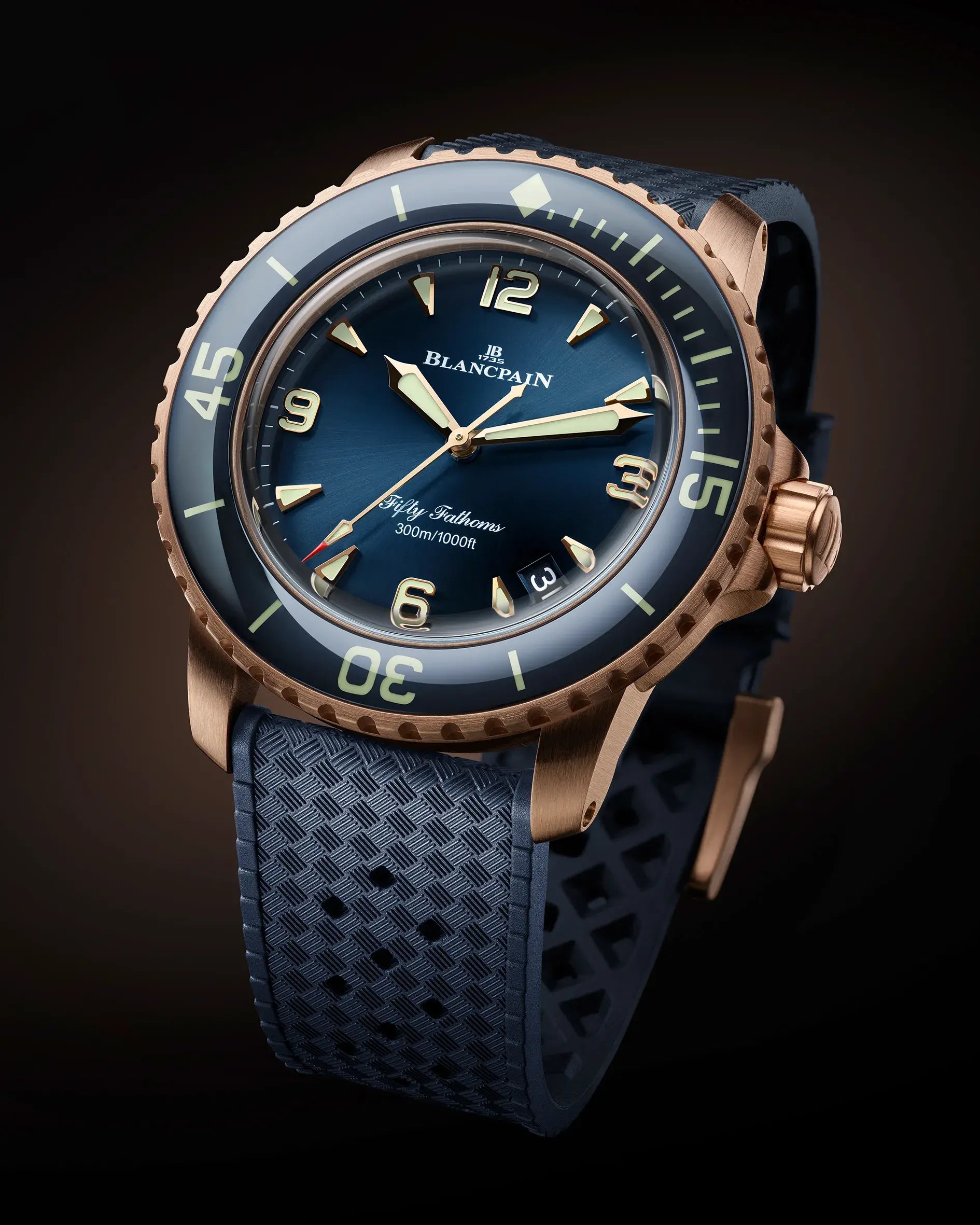 Orologio in oro rosa Fifty Fathoms Automatique Blancpain