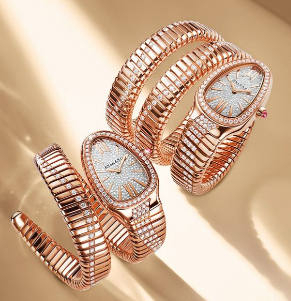 Watch in rose gold Serpenti Tubogas Infinity Bulgari