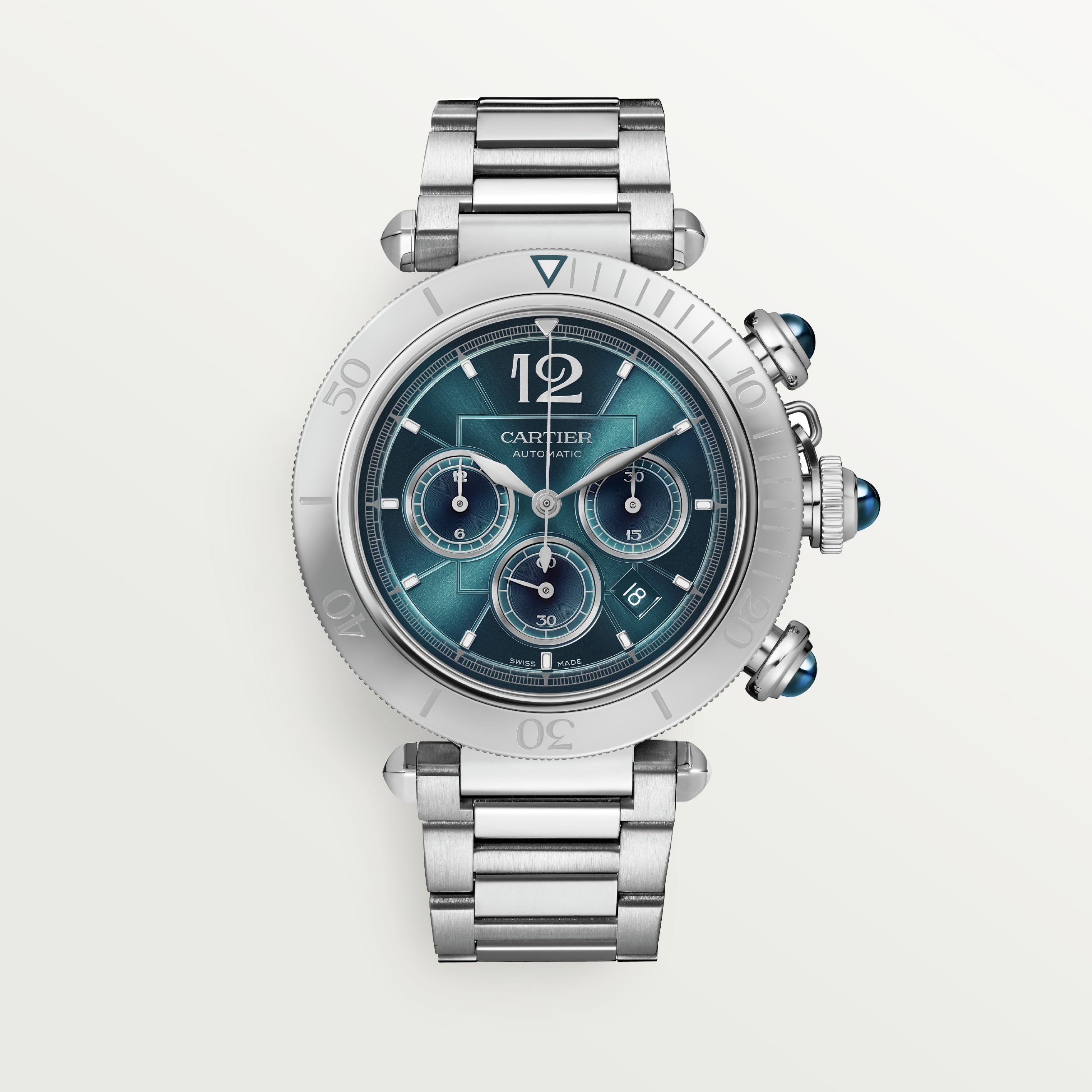 Cartier: Orologio da Polso Pasha De Cartier in Acciaio, color Blu