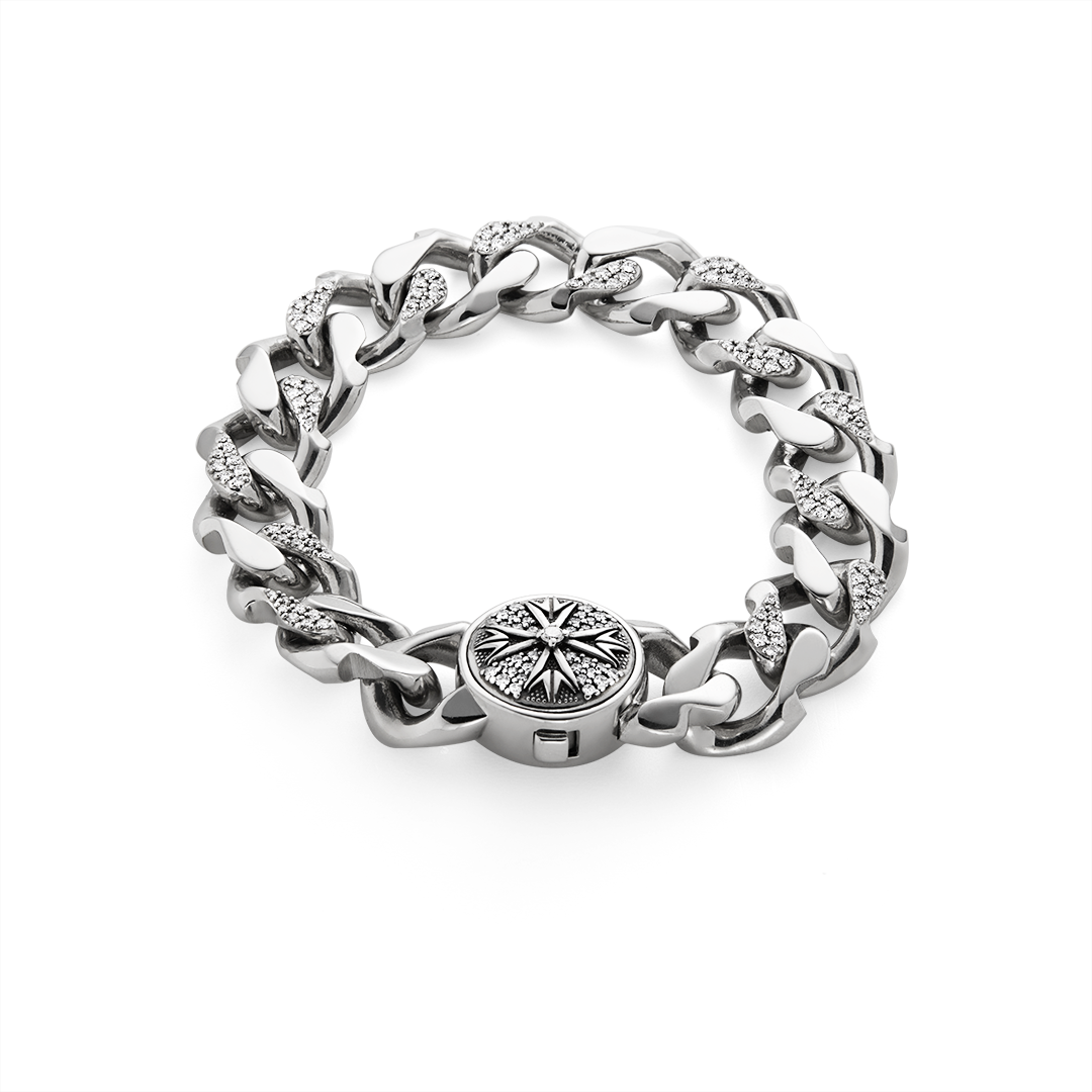 Bracelet in silver Edge Bracelet with Diamonds Emanuele bicocchi