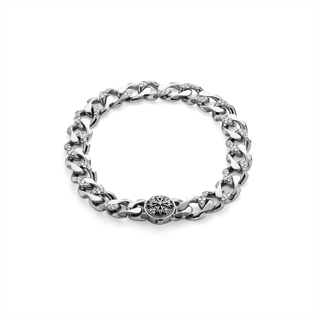 Bracelet in silver Edge Bracelet with Diamonds Emanuele bicocchi