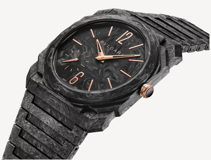 Watch in carbon and rose gold Octo Finissimo Bulgari