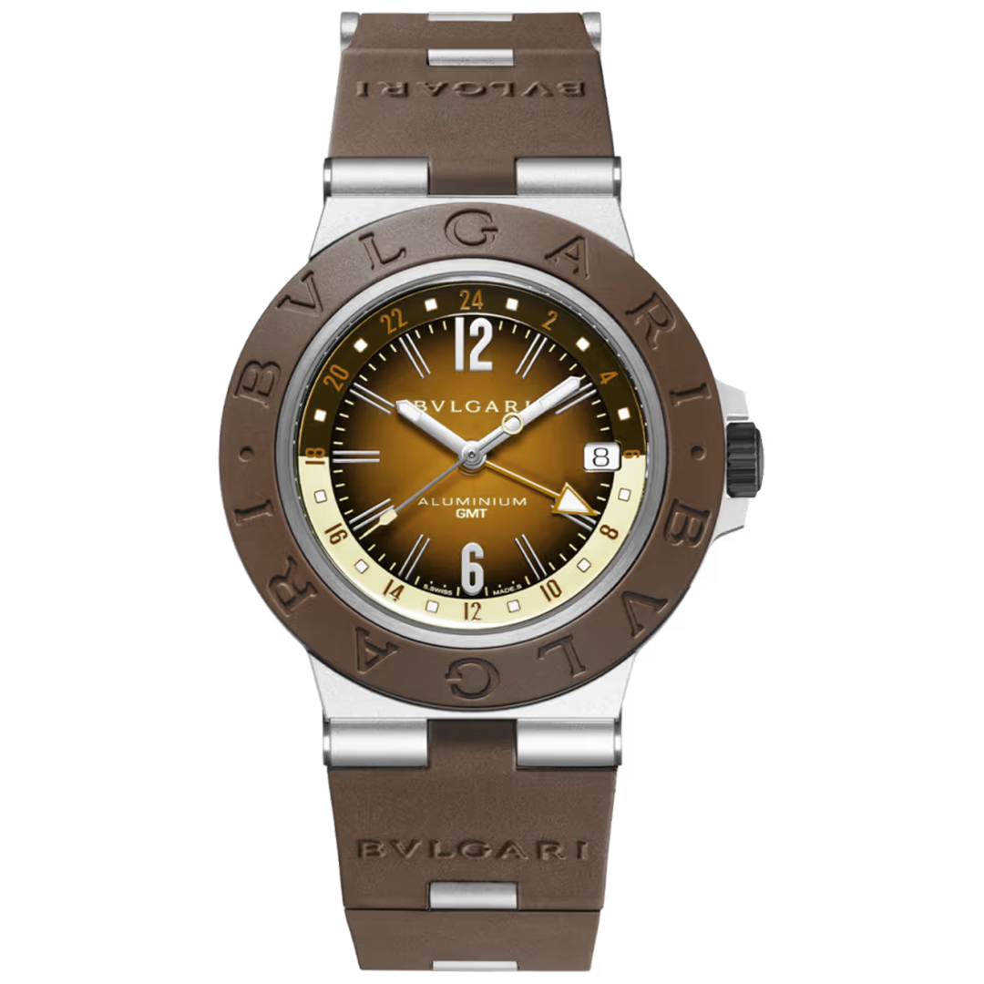 Watch in aluminum and rubber Bvlgari Aluminium GMT x Fender® Bulgari