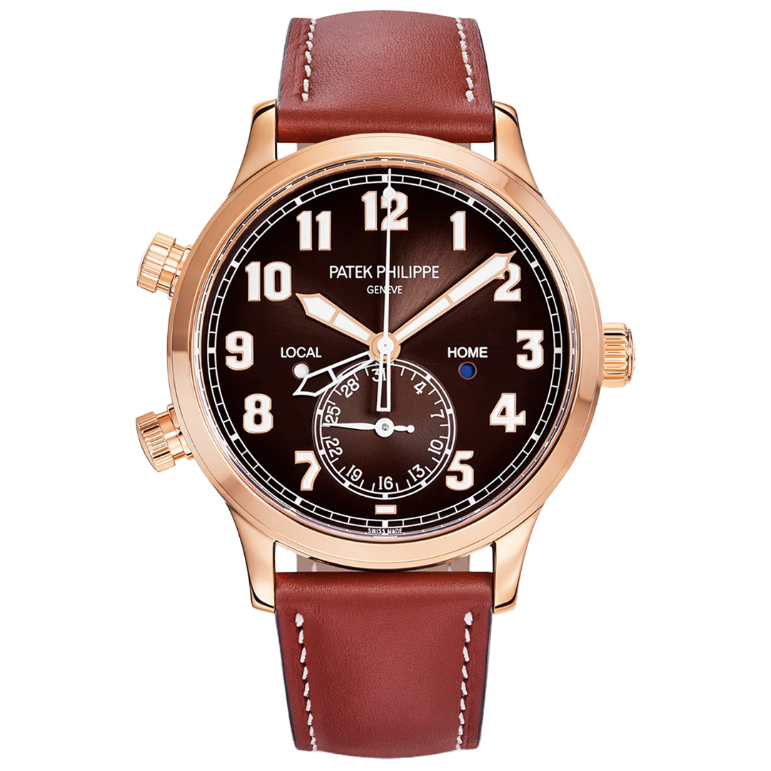 Orologio in oro rosa Calatrava Pilot Travel Time Patek philippe