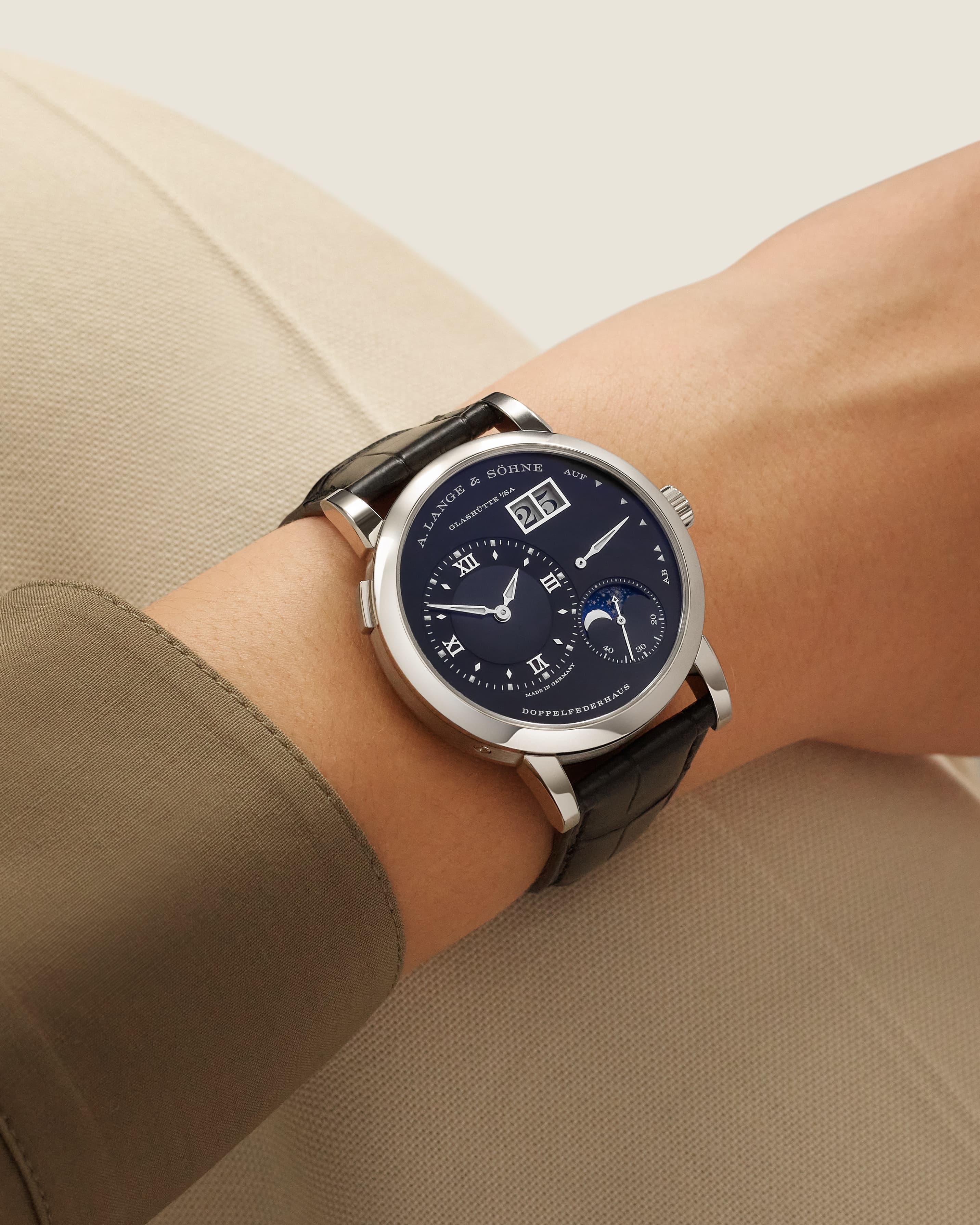 Watch in white gold Lange 1 - Moon Phase A lange sohne