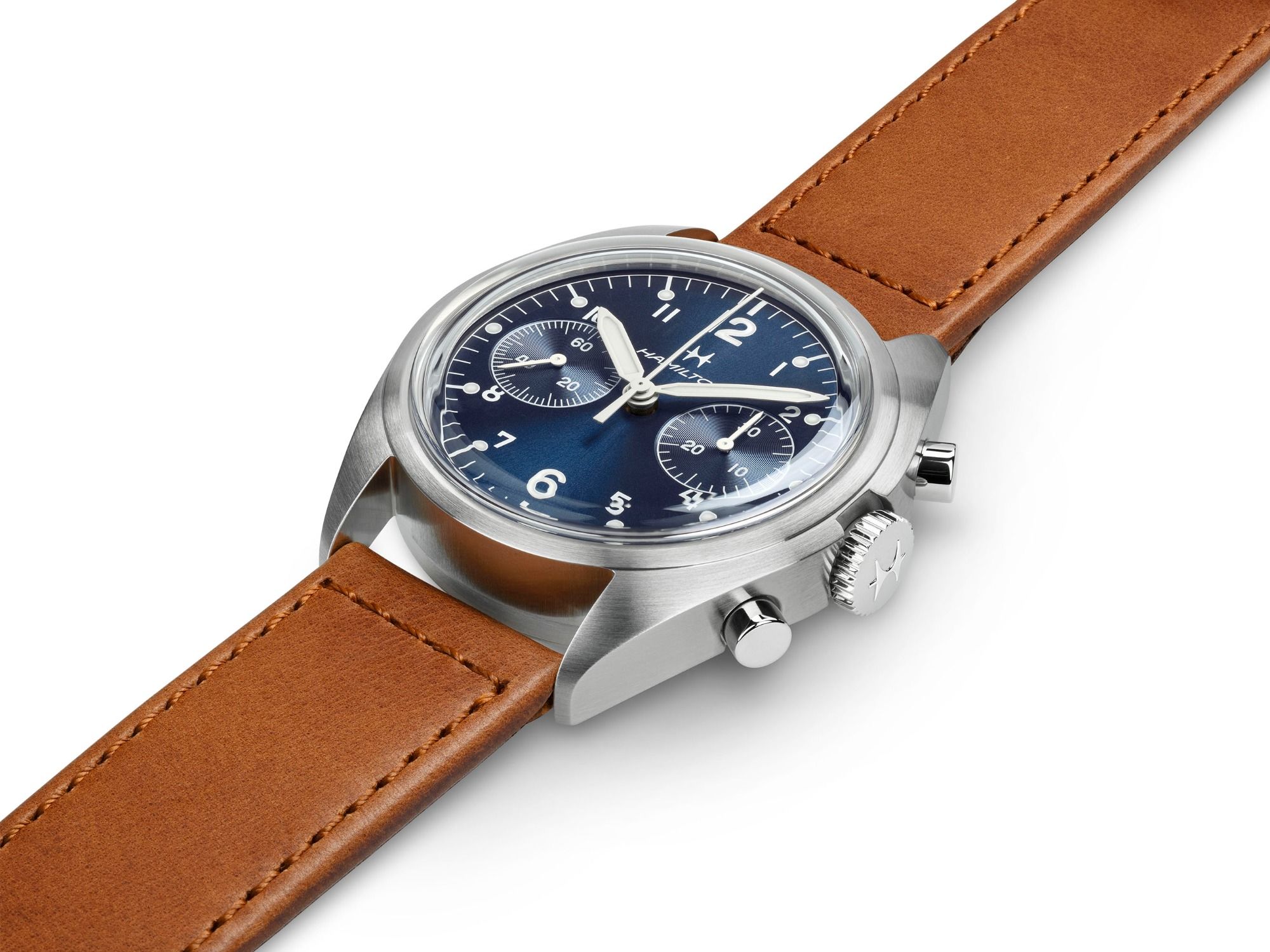 Orologio in acciaio Khaki Aviation Pilot Pioneer Mechanical Chronograph Hamilton