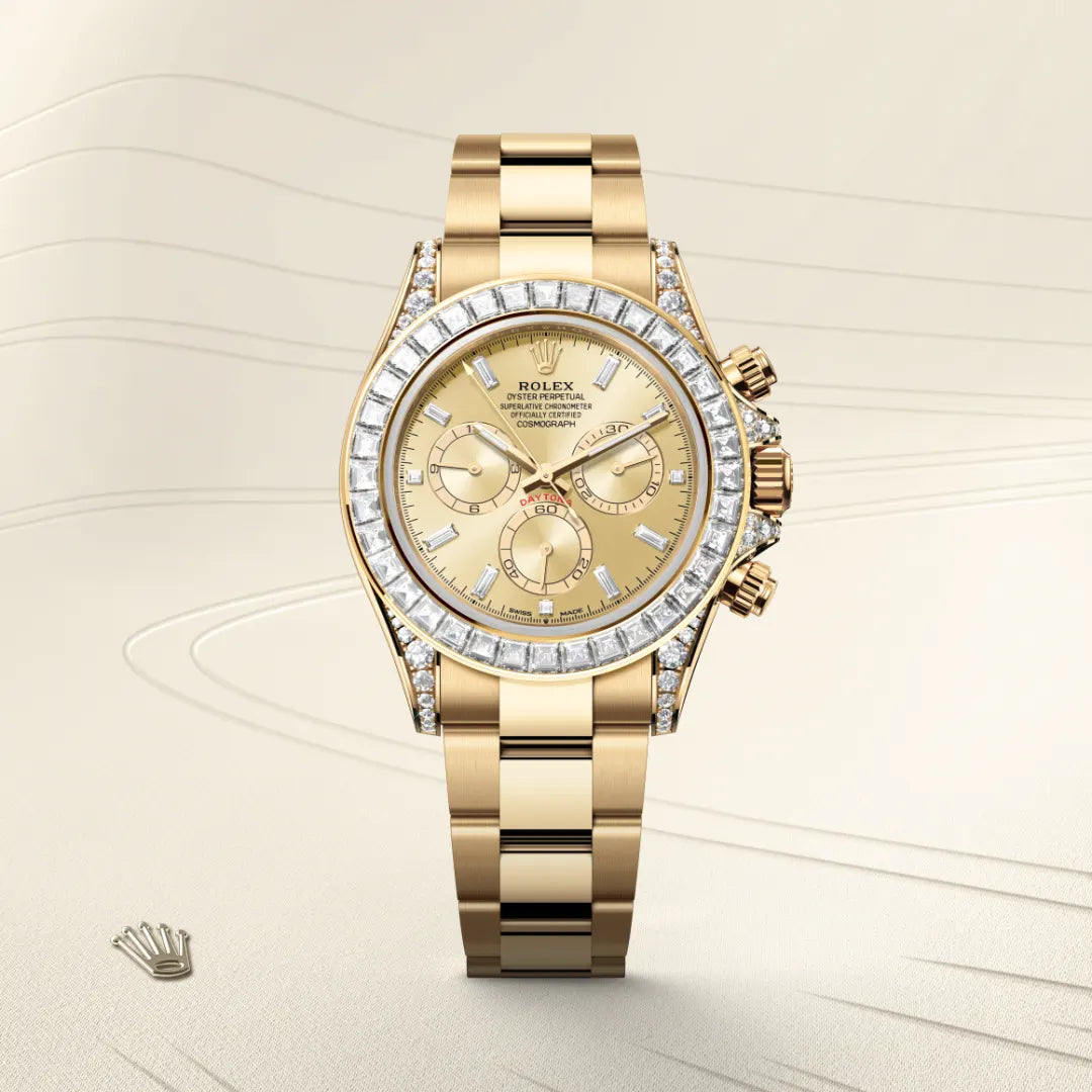 Rolex Cosmograph Daytona in Oro giallo 18 ct, anse con diamanti