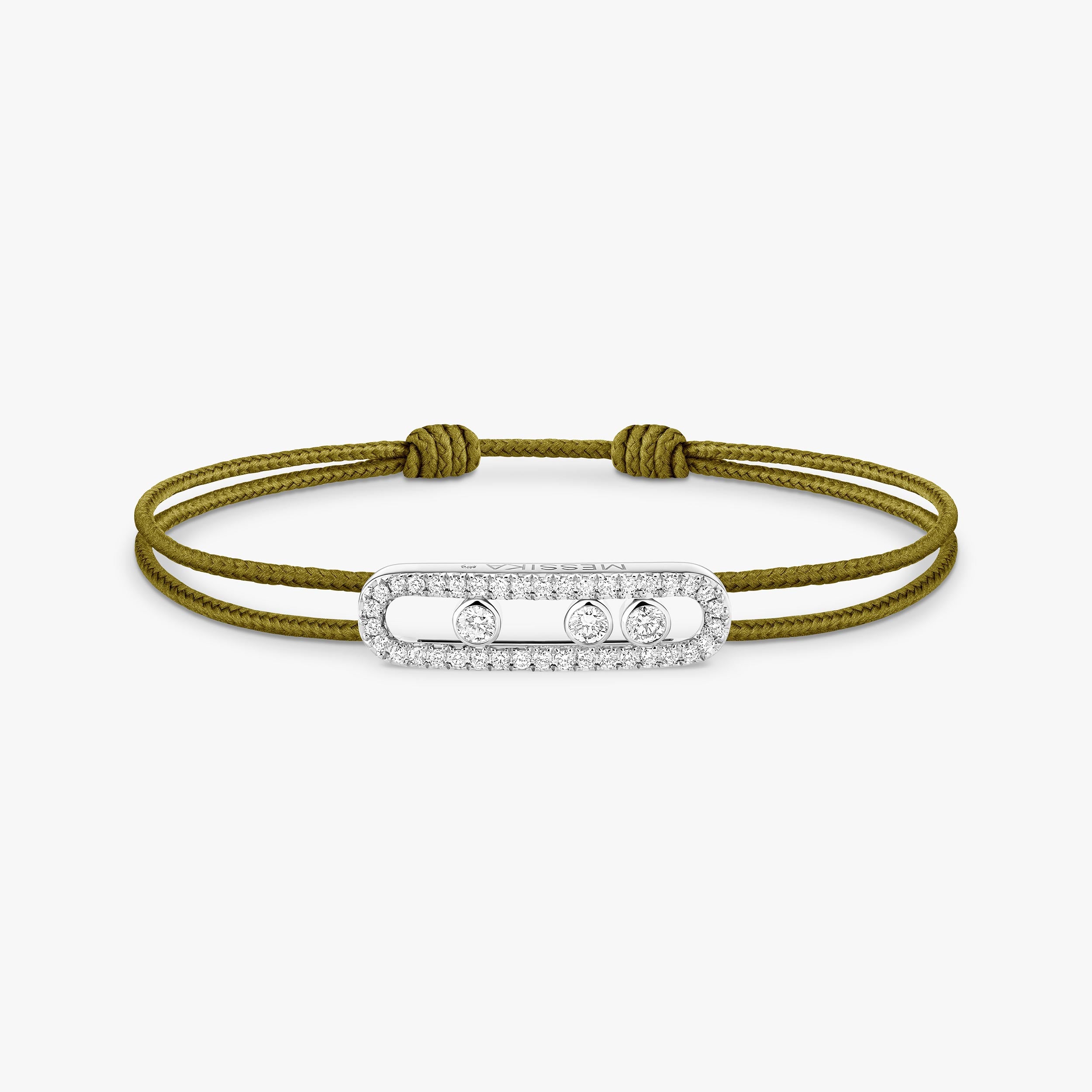 Messika CARE(S) Khaki Cord Pavé Bracelet3