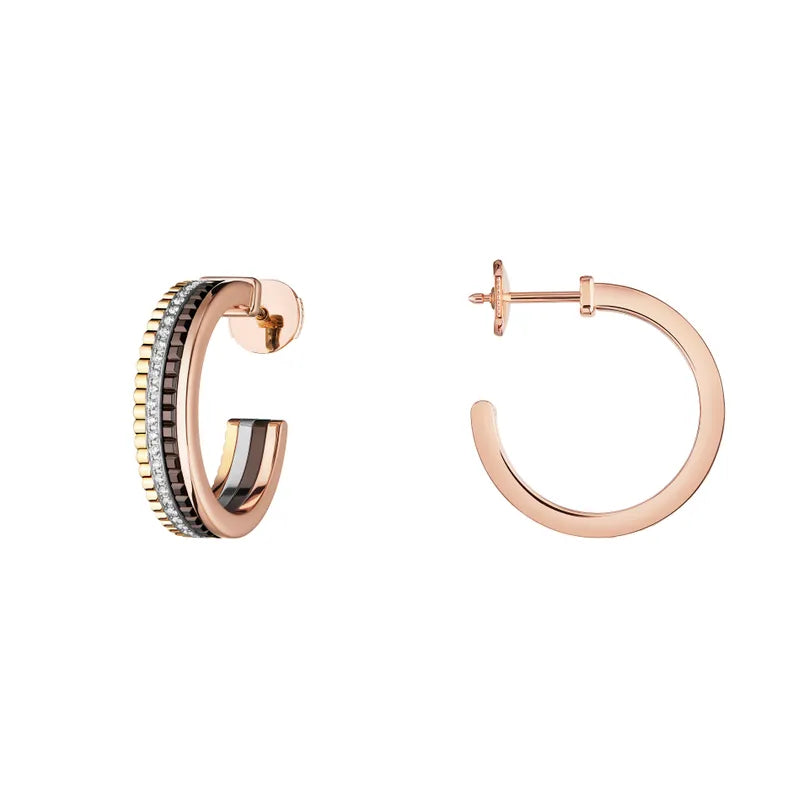 Earrings in white, yellow, and rose gold Hoop Earrings Quatre Classique Giampiero bodino