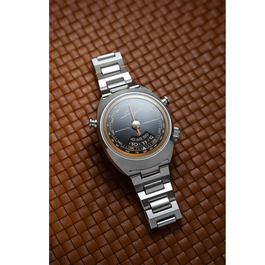 Watch in steel 1969 Black Chronograph Singer