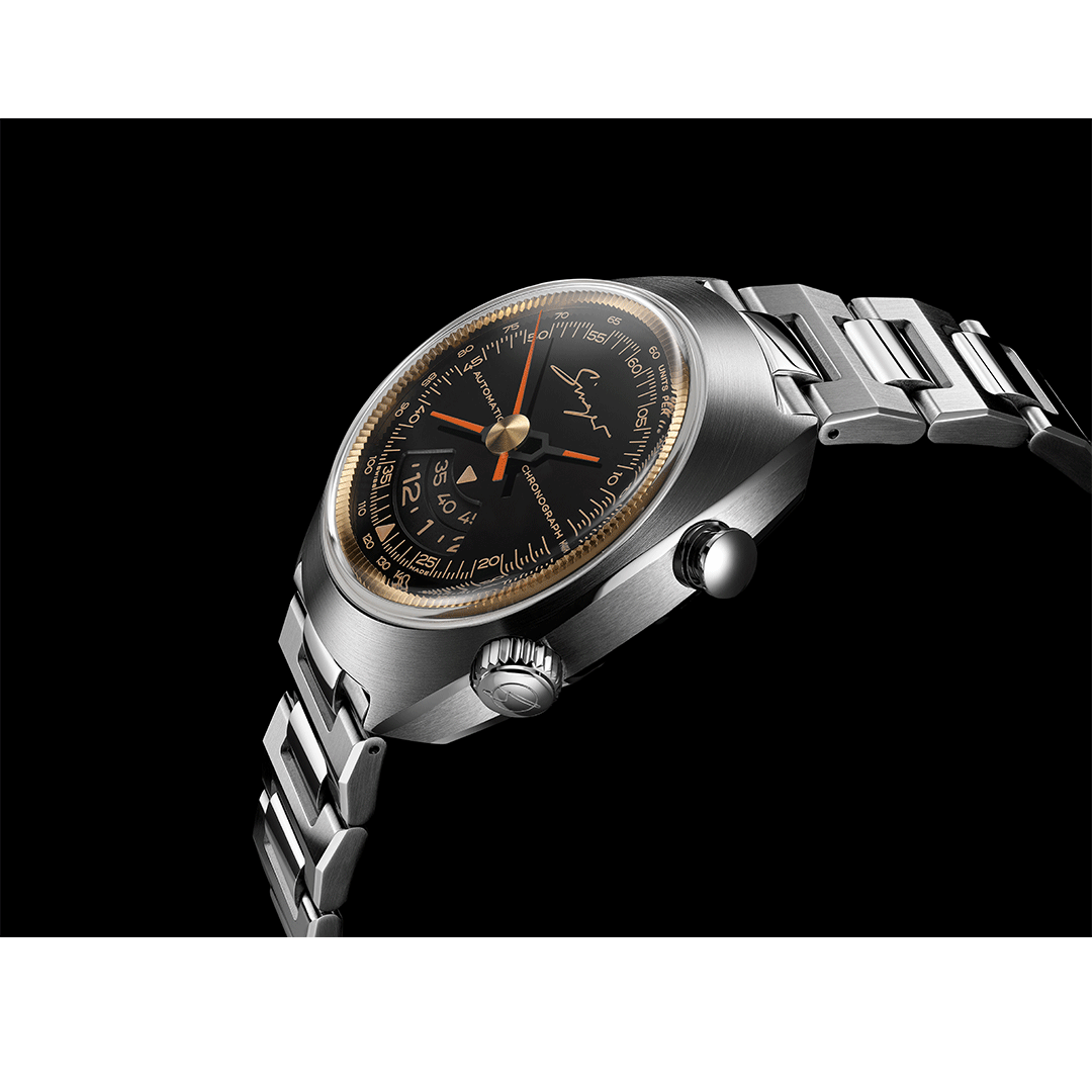 Singer Orologio Da Polso 1969 Chronograph In Acciaio Color Nero Singer Orologio Da Polso 1969 Chronograph In Acciaio Color Nero