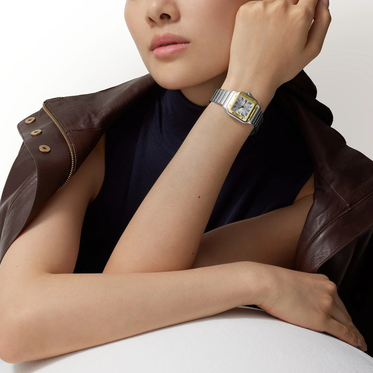 Watch in steel and yellow gold Santos de Cartier Cartier