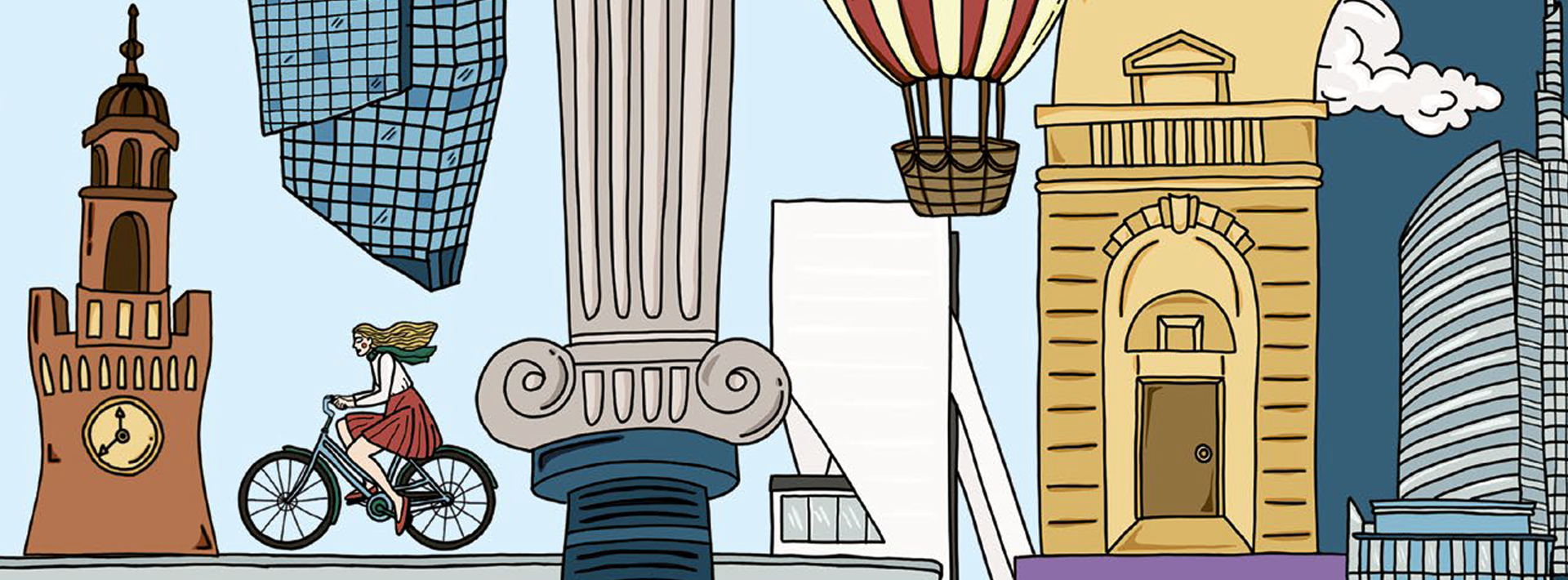 Elementi grafici a fumetto di Milano