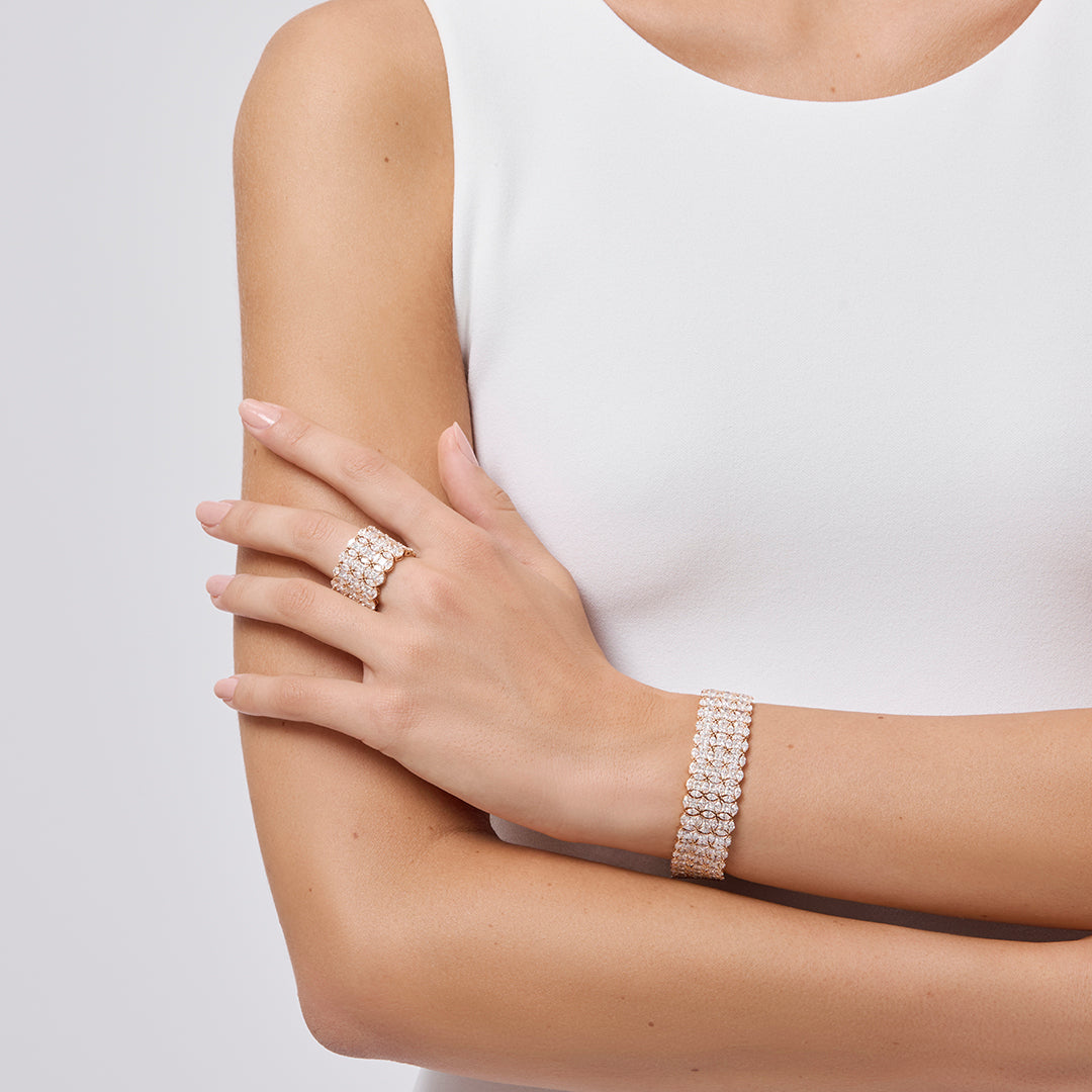 Ring in rose gold Diade rose gold Full Pavé Ring Pisa diamanti