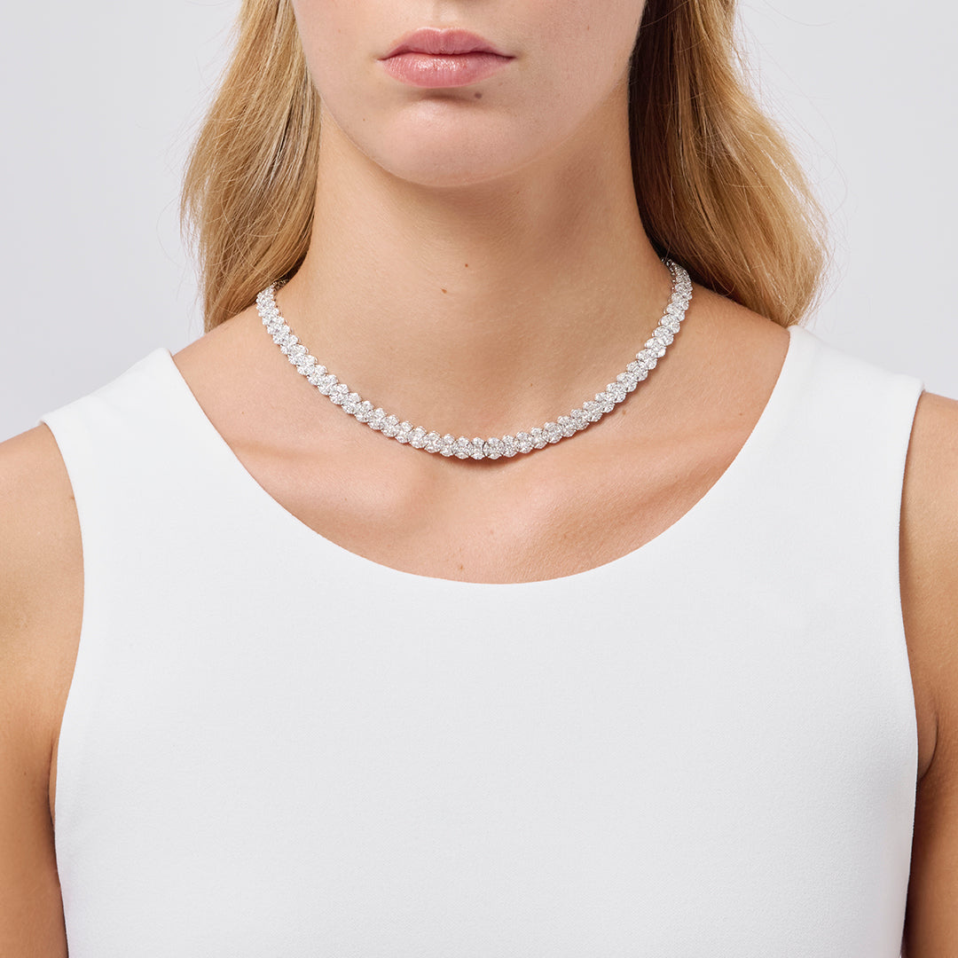 Gioiello in white gold Diade white gold necklace with diamonds Pisa diamanti