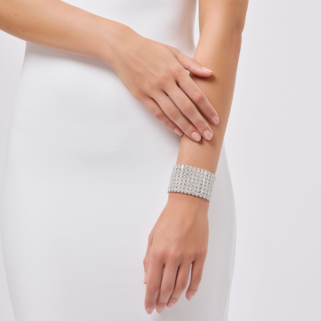 Gioiello in oro bianco Bracciale Manchette Diade in oro bianco con diamanti Pisa diamanti