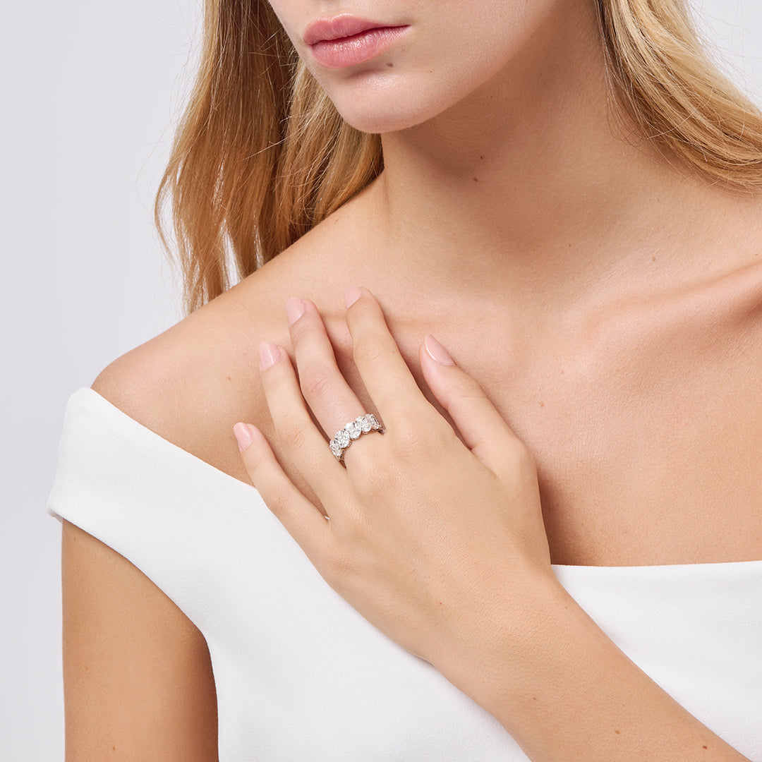 Ring in white gold Diade white gold Full Pavé Ring Pisa diamanti