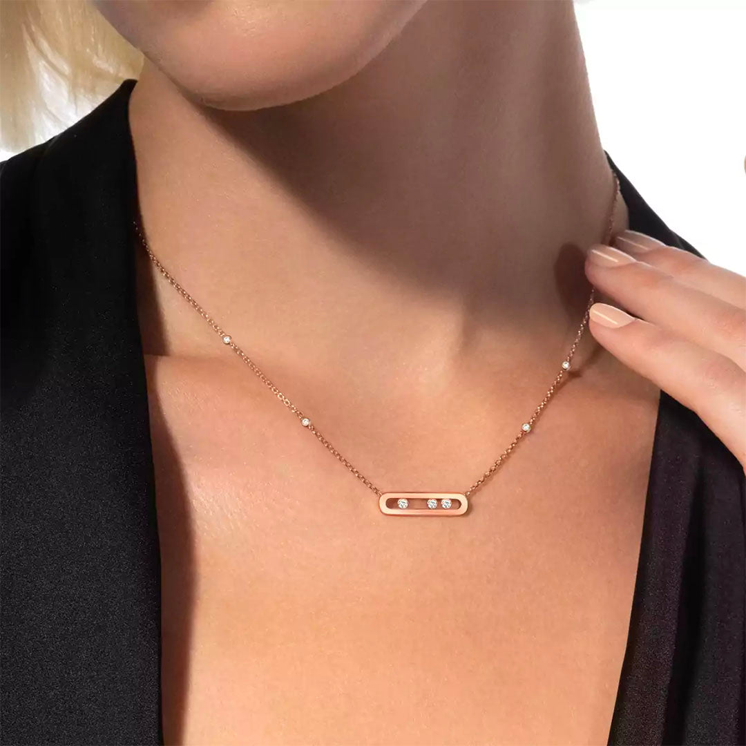 Gioiello in rose gold Move Classique Necklace Messika
