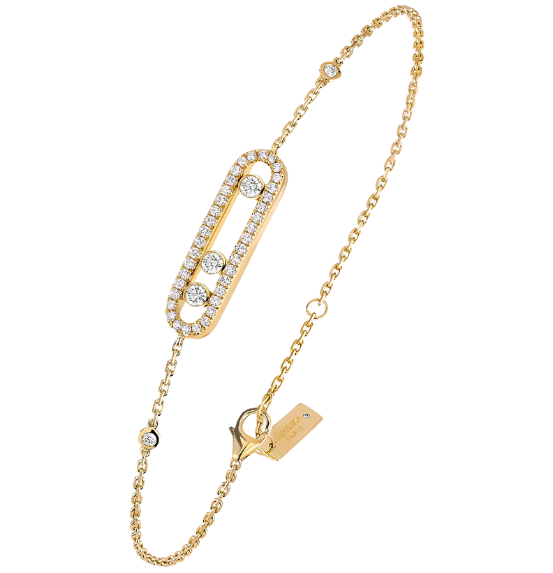 Bracelet in yellow gold Baby Move Pavé Bracelet Messika
