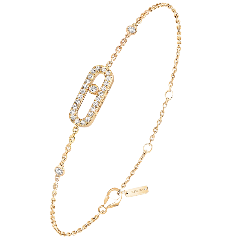 Gioiello in oro giallo Bracciale Move Uno Pavé Messika