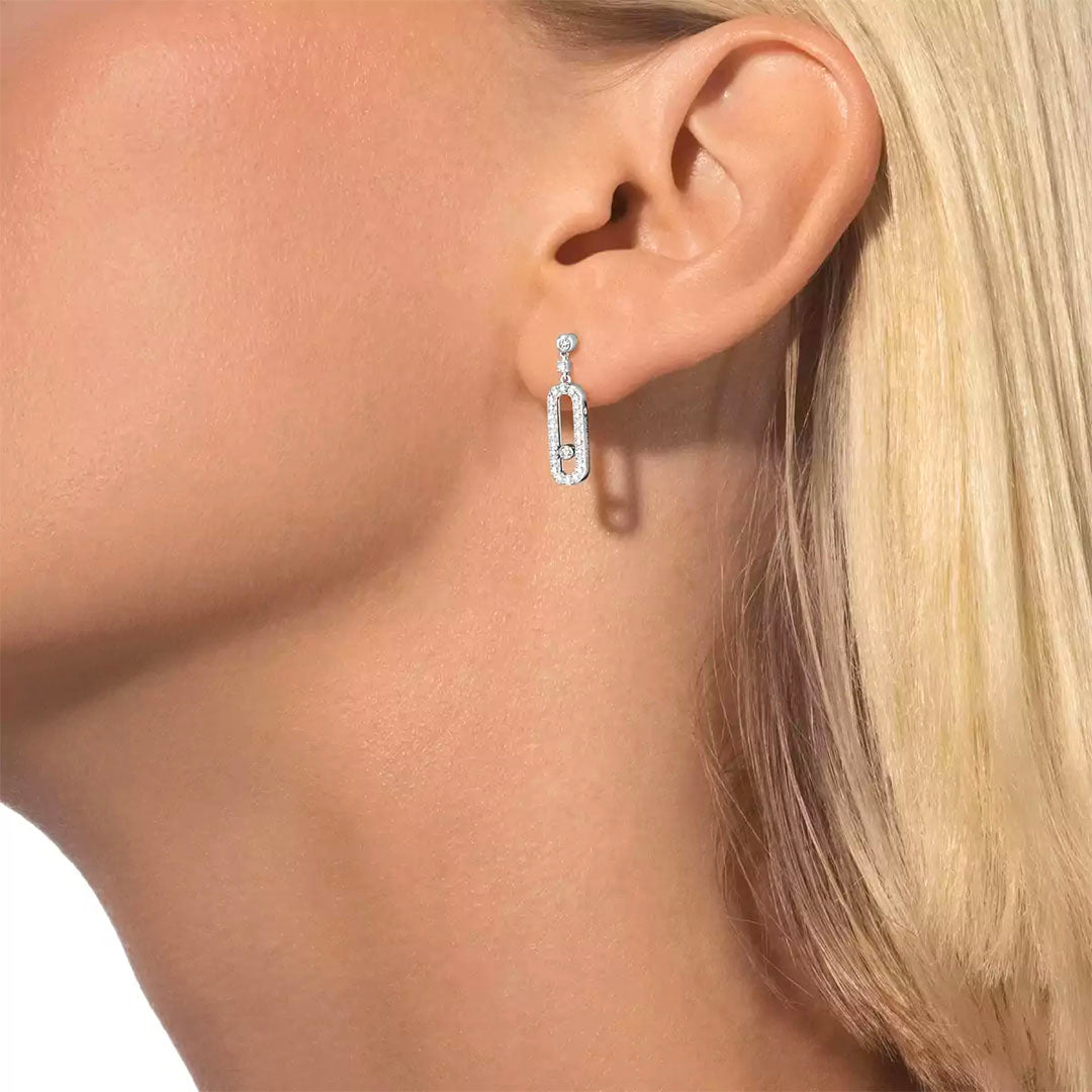 Earrings in white gold Move Uno Earrings Messika