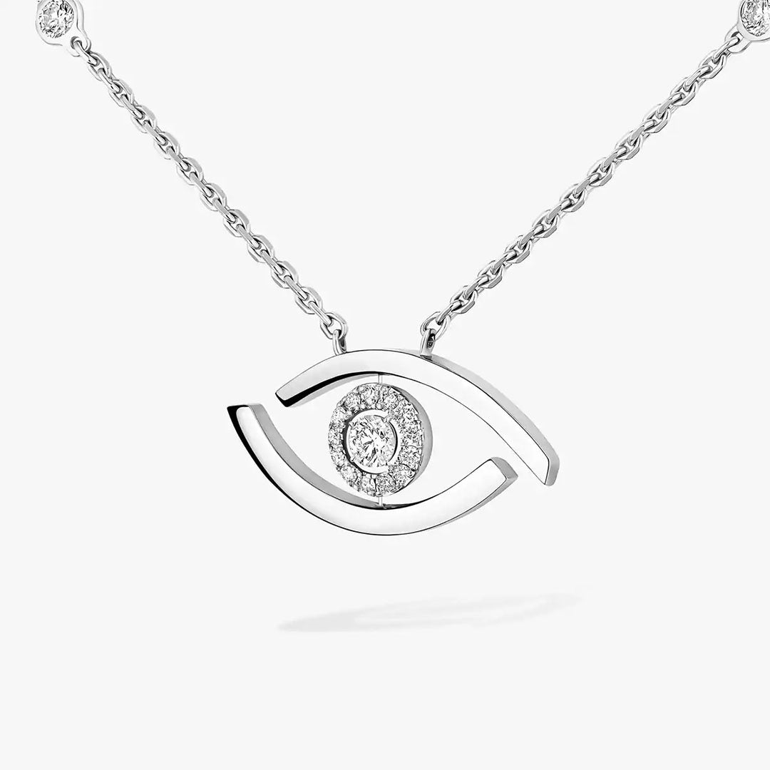 Gioiello in white gold Lucky Eye Necklace Messika
