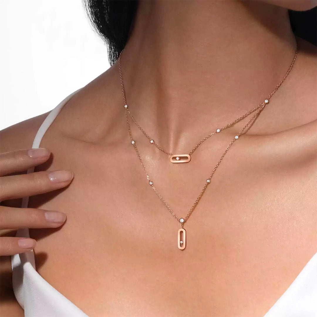 Gioiello in rose gold Move Uno Necklace Messika