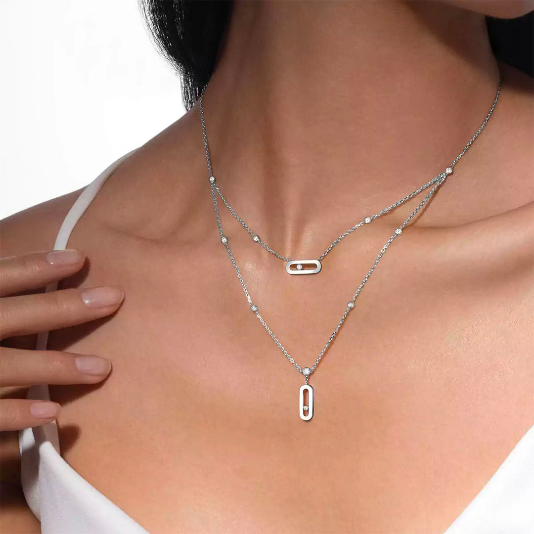 Gioiello in white gold Move Uno Necklace Messika