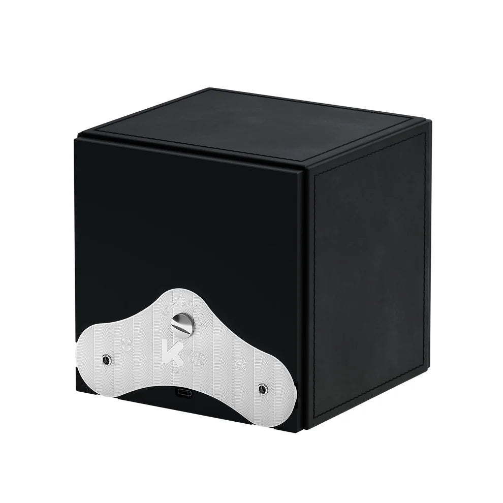 Accessorio in leather and plastic Black Leather Masterbox Kubik