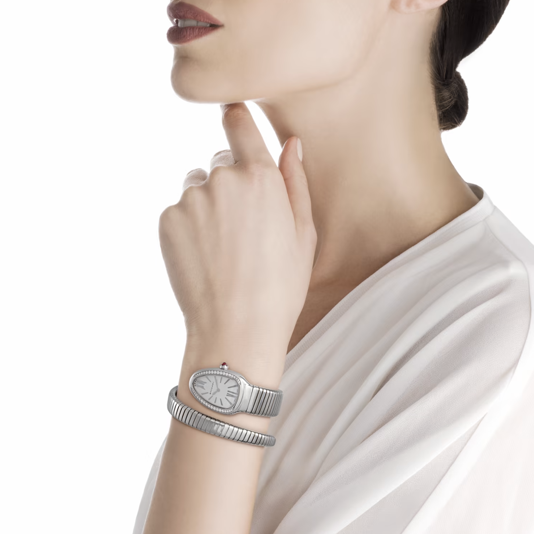 Orologio in acciaio Serpenti Tubogas Bulgari