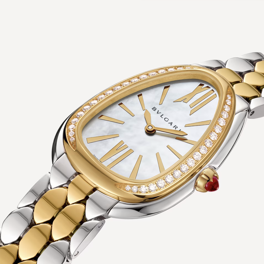 Orologio in acciaio e oro giallo Serpenti Seduttori Bulgari