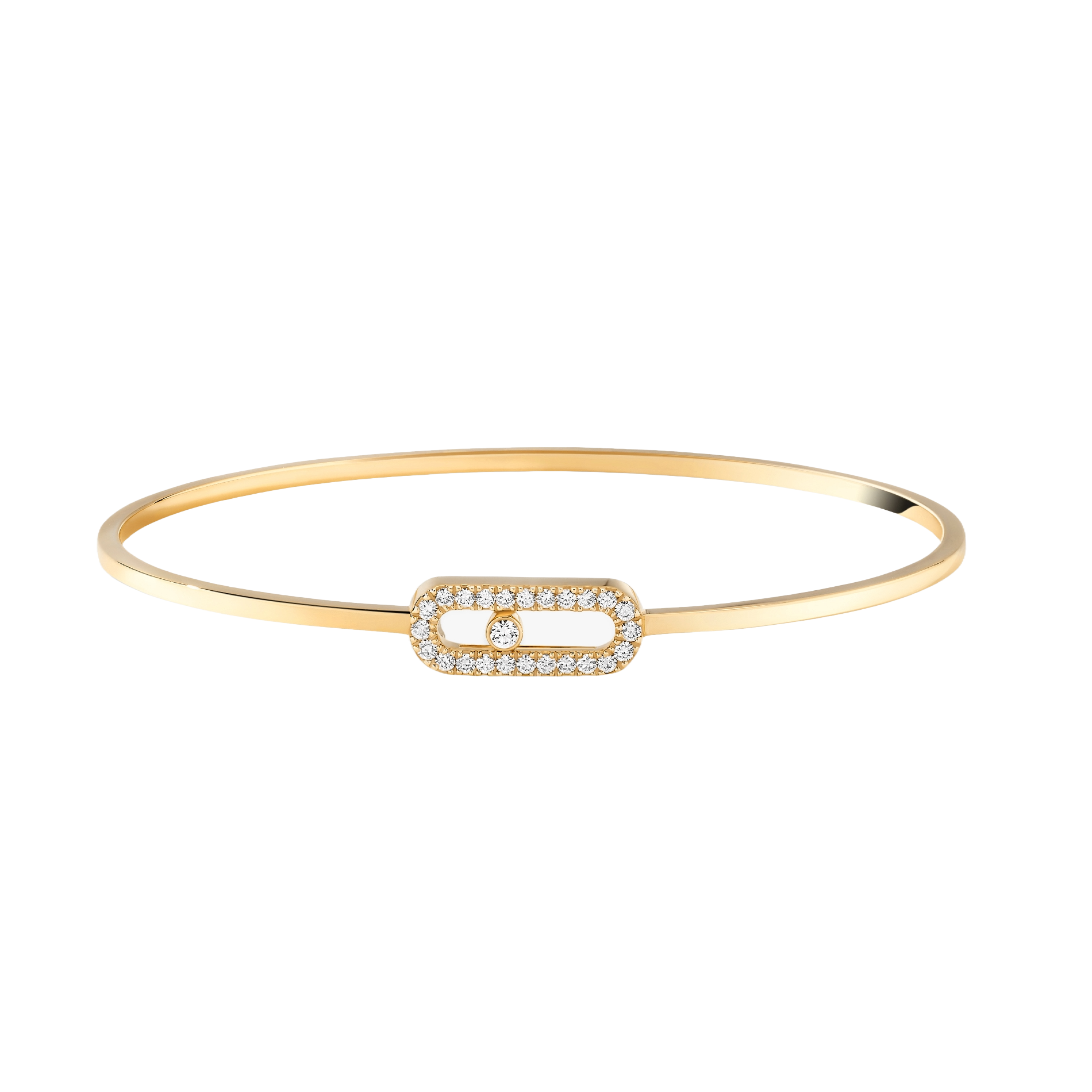 Bracelet in yellow gold Move Uno Pavé Flex Bangle  Messika