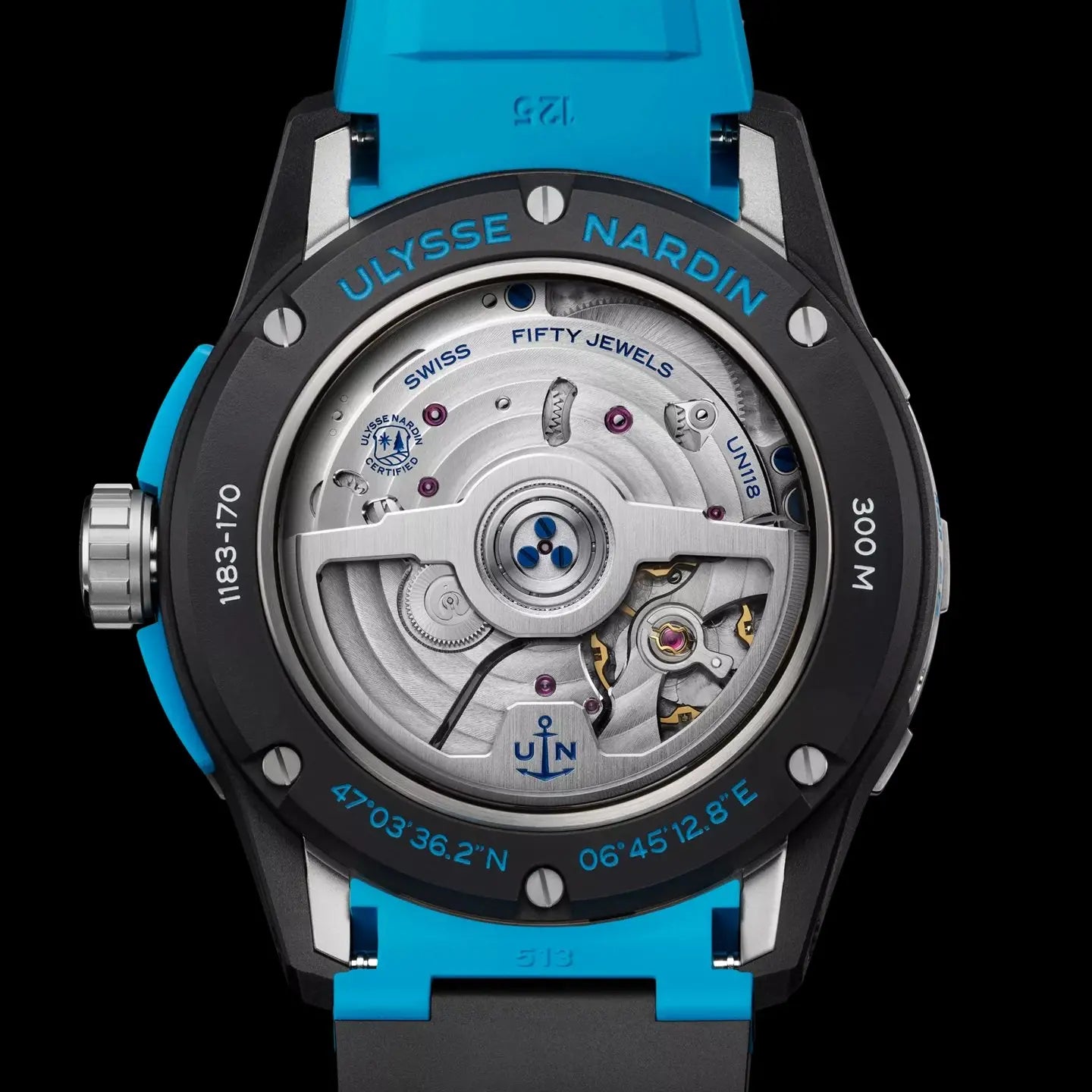 Watch in steel Diver Net Azure Ulysse nardin