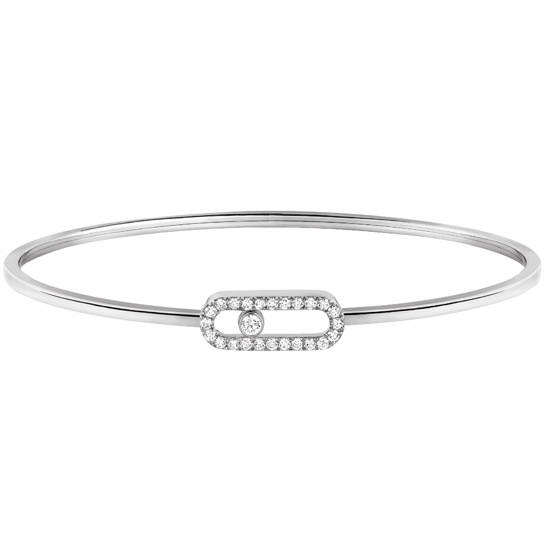 Gioiello in oro bianco Flex Bangle Move Uno Pavé MM Messika