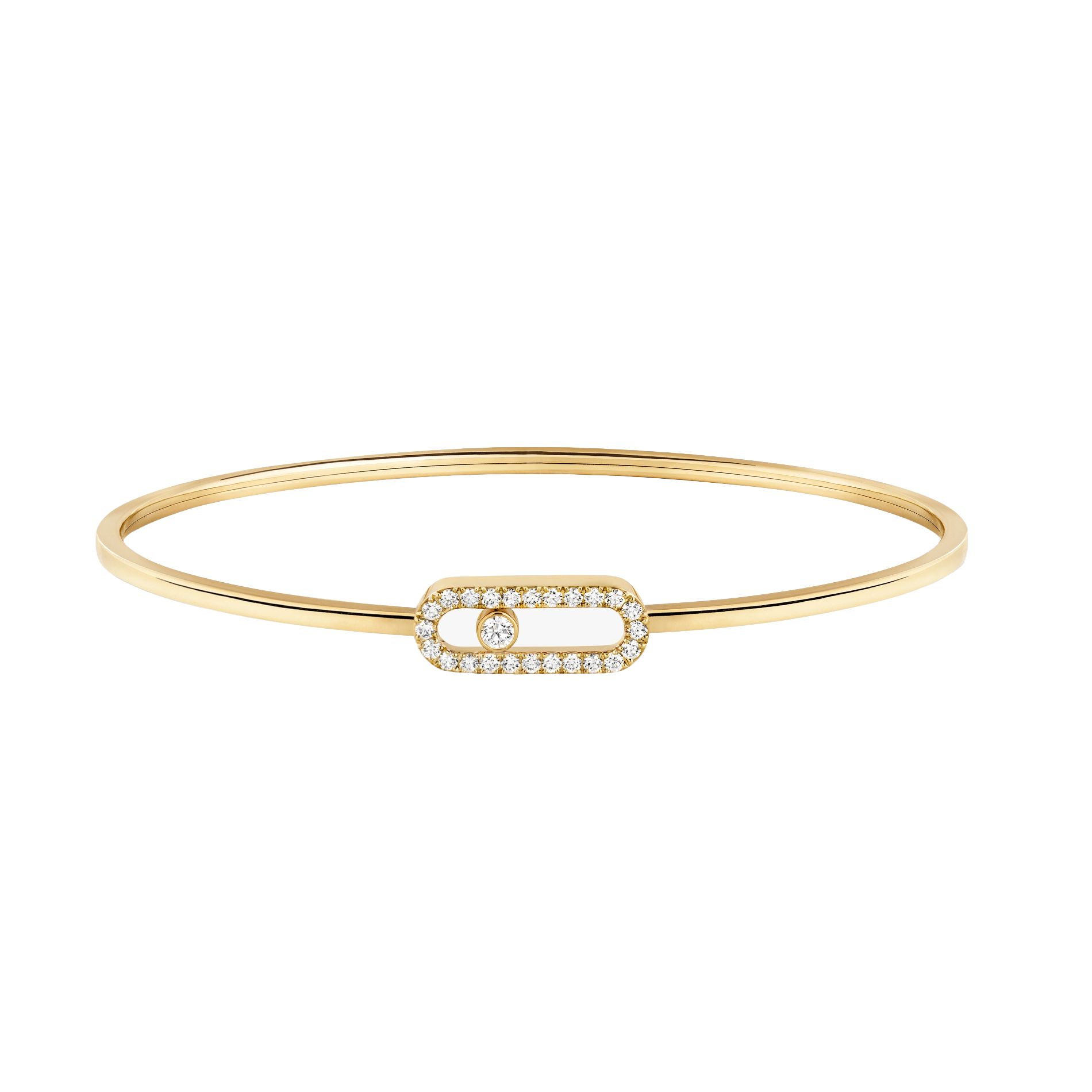 Bracelet in yellow gold Move Uno Pavé Flex Bangle MM  Messika