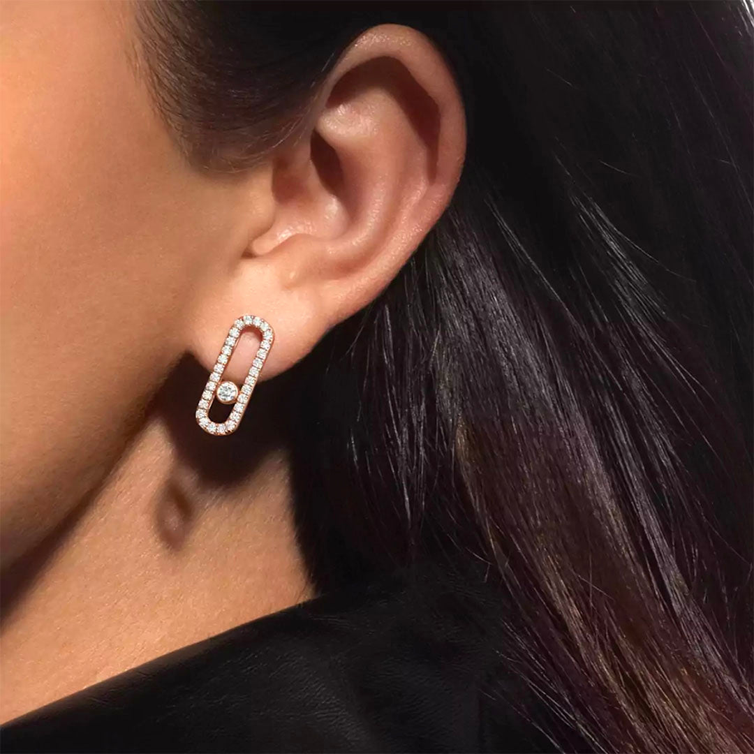 Earrings in rose gold Move Uno Earrings Messika