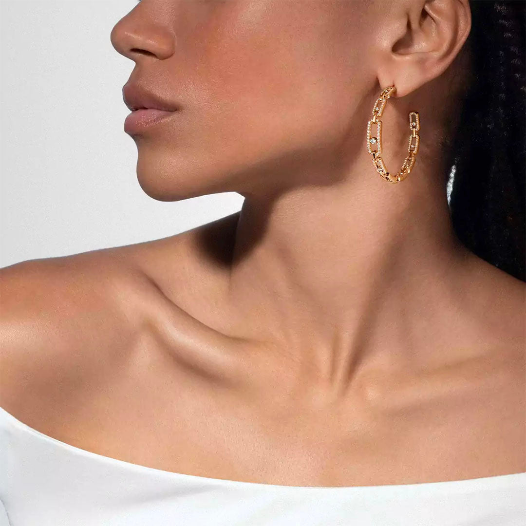 Earrings in yellow gold Move Link Earrings Messika