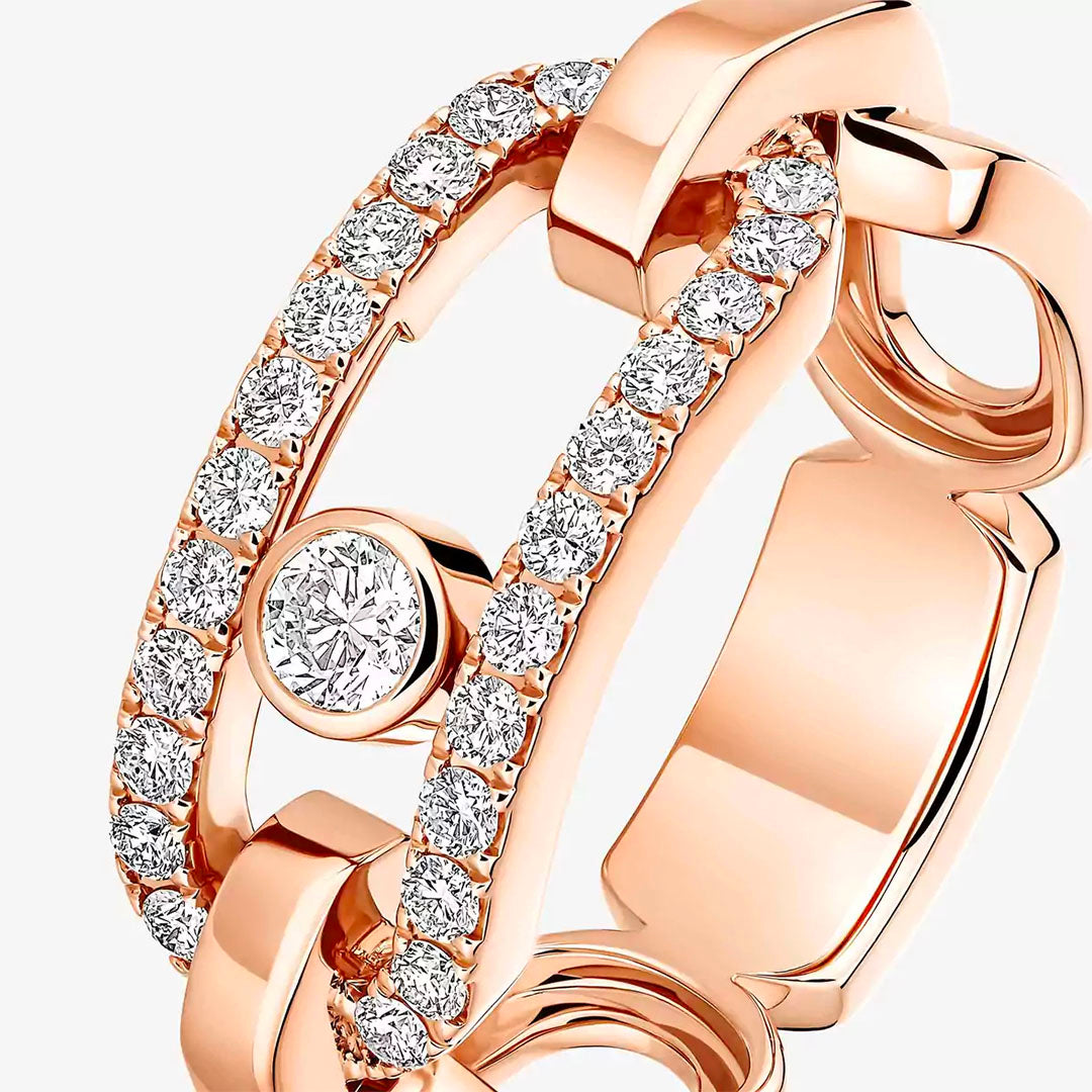 Gioiello in oro rosa Anello Move Link Messika