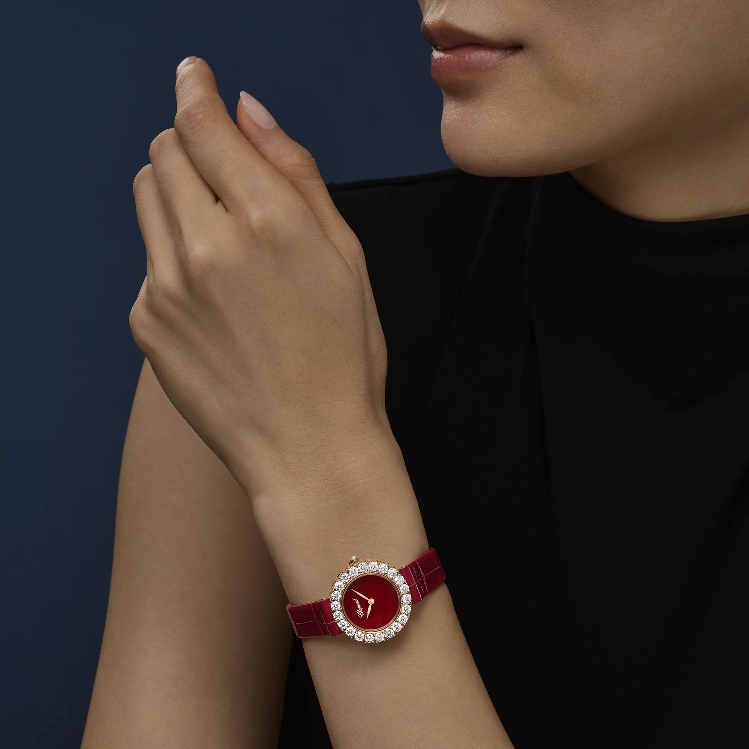 Watch in rose gold L'Heure Du Diamant Round Chopard